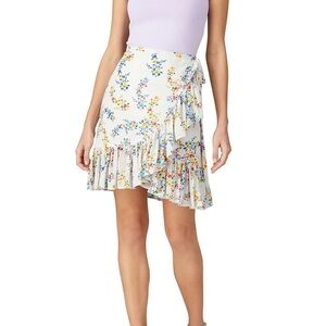 All Things‎ Mochi 100% Silk Floral Joel Wrap Skirt Small